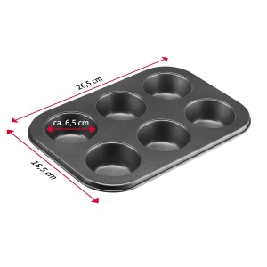 Forma pentru copt muffins Westmark Back Meister 6 locuri antiaderenta culoare antracit - Img 5