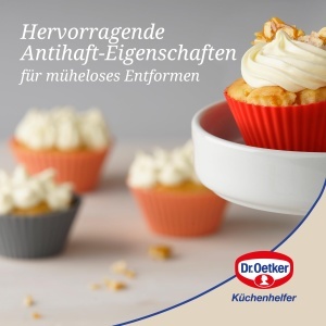 Forme silicon Dr Oetker pentru muffins si cupcakes set 12 buc antiaderente culori multiple - Img 5