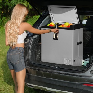 Frigider auto VEVOR 12V, congelator portabil cu o singura zona de 70L, interval reglabil de -20 ~ 20 degC, racitor de compresor 12/24V DC / 100-240V AC pentru exterior, camping, RV - Img 8