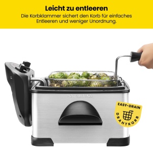 Friteuza Chefman XL Jumbo, 4.3 Litri, 2000W, Inox, Timer Reglabil - Img 5
