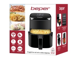 Friteuza cu aer BEPER P101FRI051, prajit cu ulei, 5 l, touchpad, 8 programe, reglabil la 200 degC, temporizator 60 minute, oprire automata, negru - Img 8