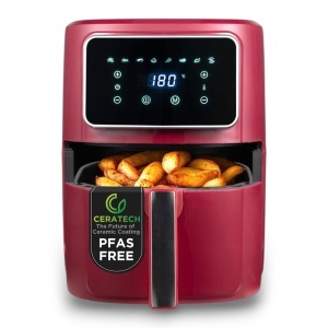 Friteuza cu aer cald BERGNER MAROON 1800W 6.9L cu ceramica, 8 programe