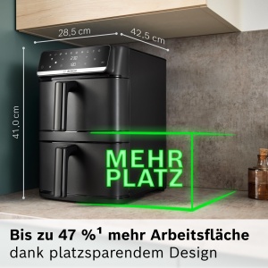 Friteuza cu aer cald Bosch MAFD661B0, 12L, 6 programe, neagra - Img 2
