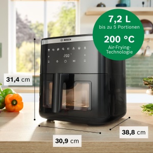 Friteuza cu aer cald Bosch Serie 6 MAF671B0 72L 7 programe presetate Negru - Img 4