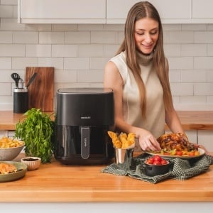 Friteuza cu aer cald Cecotec Cecofry Fantastik 5500, 5.5L, 1500W, 9 programe, Touchscreen - Img 2