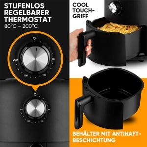 Friteuza cu aer cald Clatronic FR 3816 H, 2,5L, 1000W, cu tehnologie 360 Air-Flow - Img 4