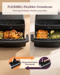 Friteuza cu aer cald COSORI Dual Blaze Twinfry Compact, 2700W, 2 zone de gatire - Img 4