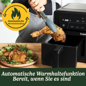 Friteuza cu aer cald Cuisinart XXL 10.4L, 2400W, 2 camere de 5.2L - Img 5