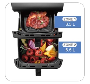 Friteuza cu aer cald Emerio AF-133542, 10L, 2500W, 2 zone de gatit, negru - Img 2