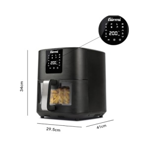 Friteuza cu aer cald Girmi FG79 Ecofrit 9L 1700W 8 programe Digital Display Negru mat - Img 3