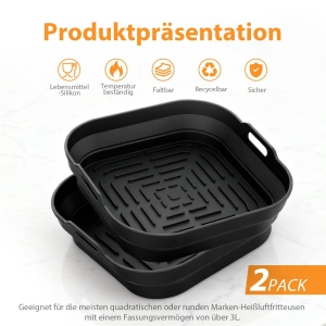 Friteuza cu aer cald GRIFEMA 2 Pack, 5-8L, Silikon, Hitzebestandig - Img 5