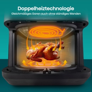 Friteuza cu aer cald Hisense HAF2100DCD 2100W 77L Negru 10 programe presetate - Img 5