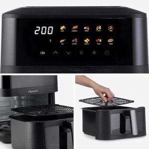 Friteuza cu aer cald Hisense HAF2100DCD 2100W 77L Negru 10 programe presetate - Img 15