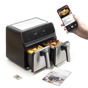 Friteuza cu aer cald InnovaGoods Fryinn Double 8L 3400W Negru - Img 8