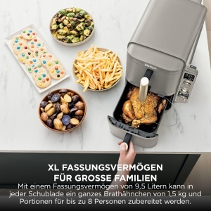 Friteuza cu aer cald Ninja Double Stack SL451EUSD, 9.5L, 6 functii, Steingold - Img 6