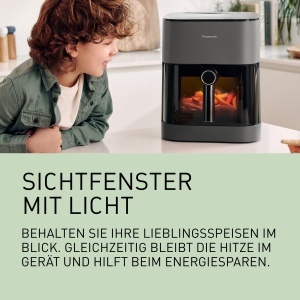 Friteuza cu aer cald Panasonic NF-CC500 5L 11 programe abur suplimentar gri mat - Img 5