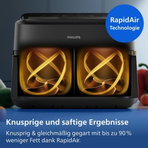 Friteuza cu aer cald Philips Airfryer 1000 Series NA15400, 7.1L, 10 functii - Img 8