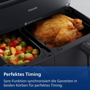 Friteuza cu aer cald Philips Airfryer 3000 Series NA35003, 9L, 2 cosuri, tehnologie RapidAir - Img 6