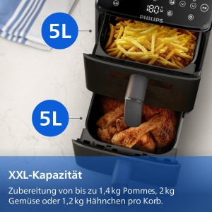Friteuza cu aer cald Philips Airfryer 4000 Series NA46000, 10L, 2 cosuri - Img 8