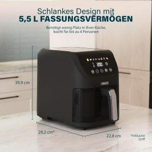 Friteuza cu aer cald Princess Slim 5,5L - 1500W - Design compact - Img 2