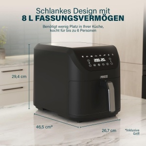 Friteuza cu aer cald Princess SlimFry 182256, 8 L, 2000 W, Negru - Img 2