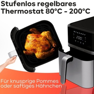 Friteuza cu aer cald ProfiCook PC-FR 1269 H, 8L, 1800W, inox - Img 5