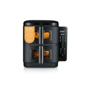 Friteuza cu aer cald Severin FR 9598, 2 x 5.5 L, 2800 W, Negru