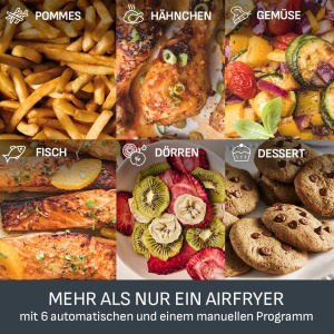 Friteuza cu aer cald Tefal Dual Easy Fry XXL EY942B, 11 L, 2700 W, 7 programe, display digital - Img 7