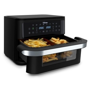 Friteuza cu aer cald Tristar Dualzone Flex FR-9432, 10L, 2800W, 8 programe