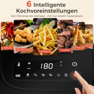 Friteuza cu aer cald YASHE 4.2L, 1500W, LED Touchscreen, 6 programe - Img 2