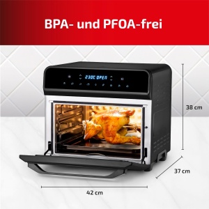 Friteuza cu aer Ufesa Magnum XXL, 23L, rezistenta dubla, economie de energie, 8 programe, 1800W, control digital, temperatura 230oC, 6 accesorii incluse, carcasa metalica - Img 2