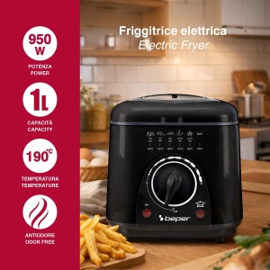 Friteuza electrica Beper P101FRI100, 1 l, 950 W, negru - Img 2