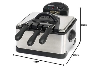 Friteuza electrica Bestron DF402B, 4 litri, 2000 W, inox, 3 cosuri de prajire - Img 8