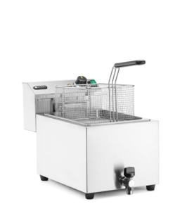 Friteuza HENDI, cu robinet de scurgere, friteuza, friteuza, reglabila pana la 190degC, zona rece, cu cos de prajit si capac, 10L, 400V, 6600W, 302x687x(H)375mm, otel inoxidabil - Img 7