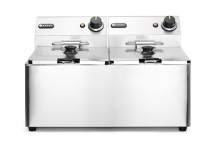 Friteuza profesionala Hendi 2x8L 7000W Inox temperatura reglabila