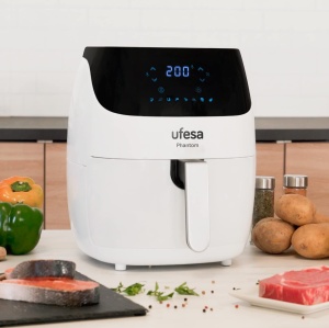 Friteuza Ufesa AF5100 White Phantom Fryer Alb cu aer cu Wi-Fi, 5 L, Control digital tactil, 8 programe, 1500 W, APP cu reteta, temperatura si timp reglabile, exclusiv Amazon - Img 6