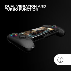 Gamepad Mars Gaming MGPX Bluetooth 50 RGB Neon Dual Vibration Negru - Img 3
