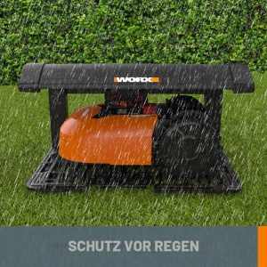 Garaj pentru robot de taiat iarba Worx WA0810, protectie UV, acces usor, gri - Img 6