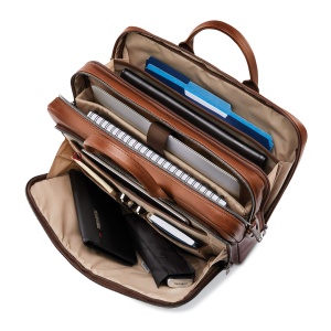 Geanta de laptop Samsonite Klassische, piele, cognac, 15.6 inch - Img 4