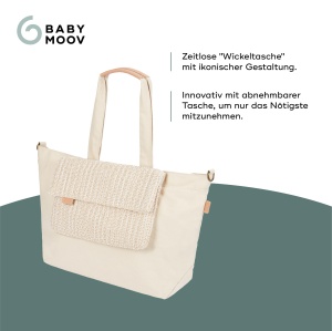Geanta de scutece Babymoov Geanta Tote Bloom, geanta de scutece, capacitate de 35l, numeroase optiuni de depozitare, saltea de infasat, atasament pentru carucior si curea de umar incluse, geanta mica detasabila de 3l - Img 3