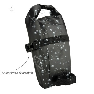 Geanta pentru bicicleta FISCHER 86278, 1.3L, rezistenta la apa, neagra - Img 2