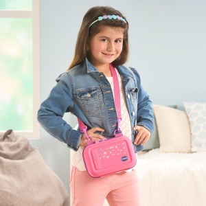 Geanta pentru camera KidiZoom VTech, roz, cu umar si maner - Img 3