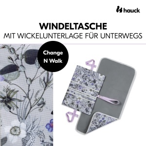 Geanta pentru scutece hauck Change N Walk, cu saltea de schimb, gri floral - Img 2