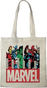 Geanta Tote Marvel BWMARCOBB002, 38 x 40 cm, Ecru, 100 Bumbac