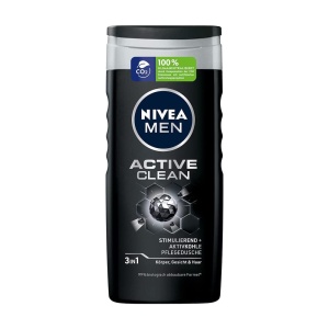 Gel de dus NIVEA Active Clean 250ml, cu activ carbune, pentru barbati - Img 1
