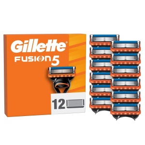 Gillette Fusion5 Lame de Ras pentru Barbati Set 12 Lame Gleitstreifen Marit pentru Ras Confortabil