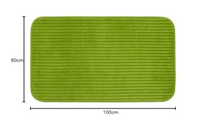 Gozze - Covor de baie moale antiderapant, 100% poliester, 60 x 100 cm - Verde inchis - Img 2