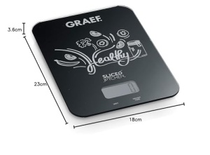 GRAEF. Cantar digital de bucatarie KS202, negru, suprafata din sticla usor de curatat, functie de cantarire de pana la 5 kg, functie inteligenta de cantarire a tarei - Img 2