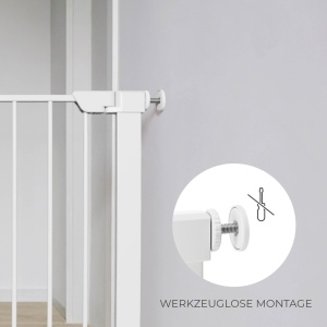 Gratar de siguranta Kinderkraft Safe SNAP, montaj fara gaurire, culoare alba - Img 6
