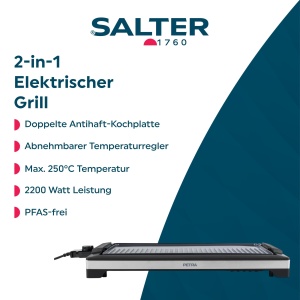 Gratar electric 2-in-1 Petra, 2200W, temperatura reglabila pana la 250C, antiaderent - Img 2